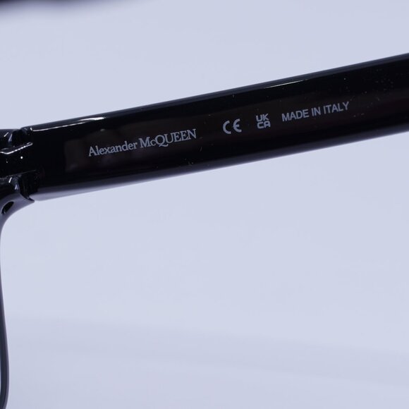 Alexander McQueen AM0292SA 001 Sunglasses Black Square Frame, Grey Lenses - Picture 8 of 10